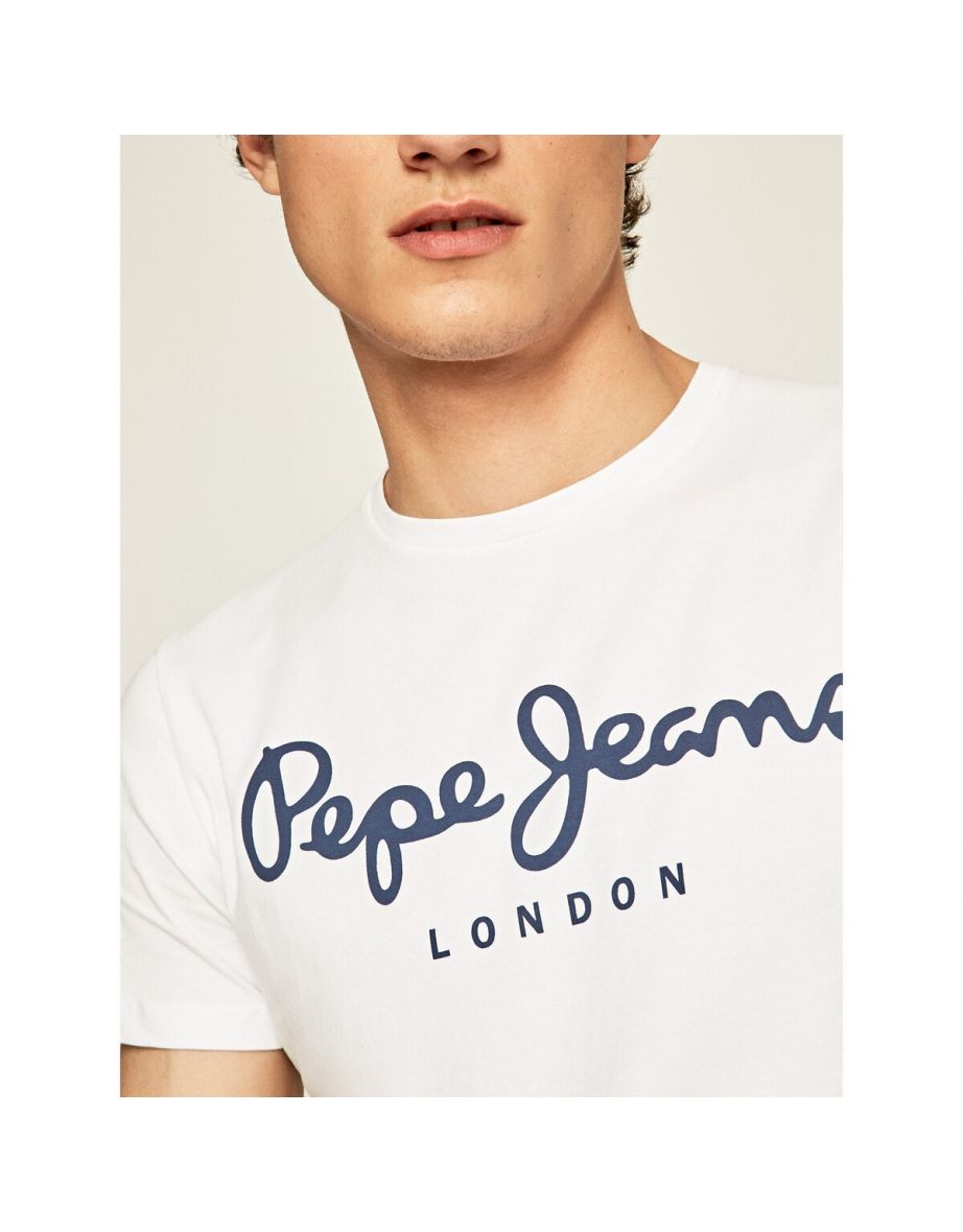 Original Stretch Cotton T-Shirt with Logo Print and Crew Neck - 4