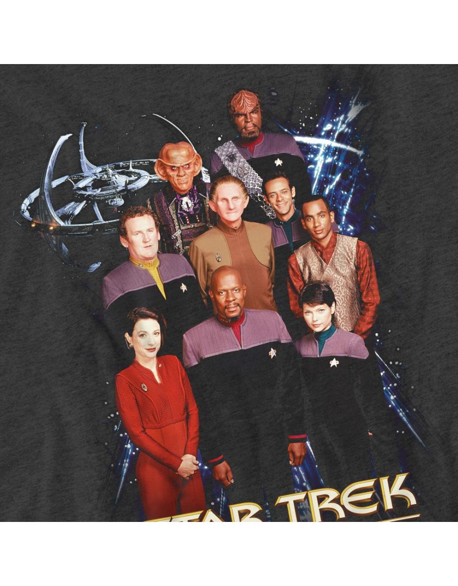 Star Trek Unisex Adult DS9 Crew T-Shirt - Charcoal - 3