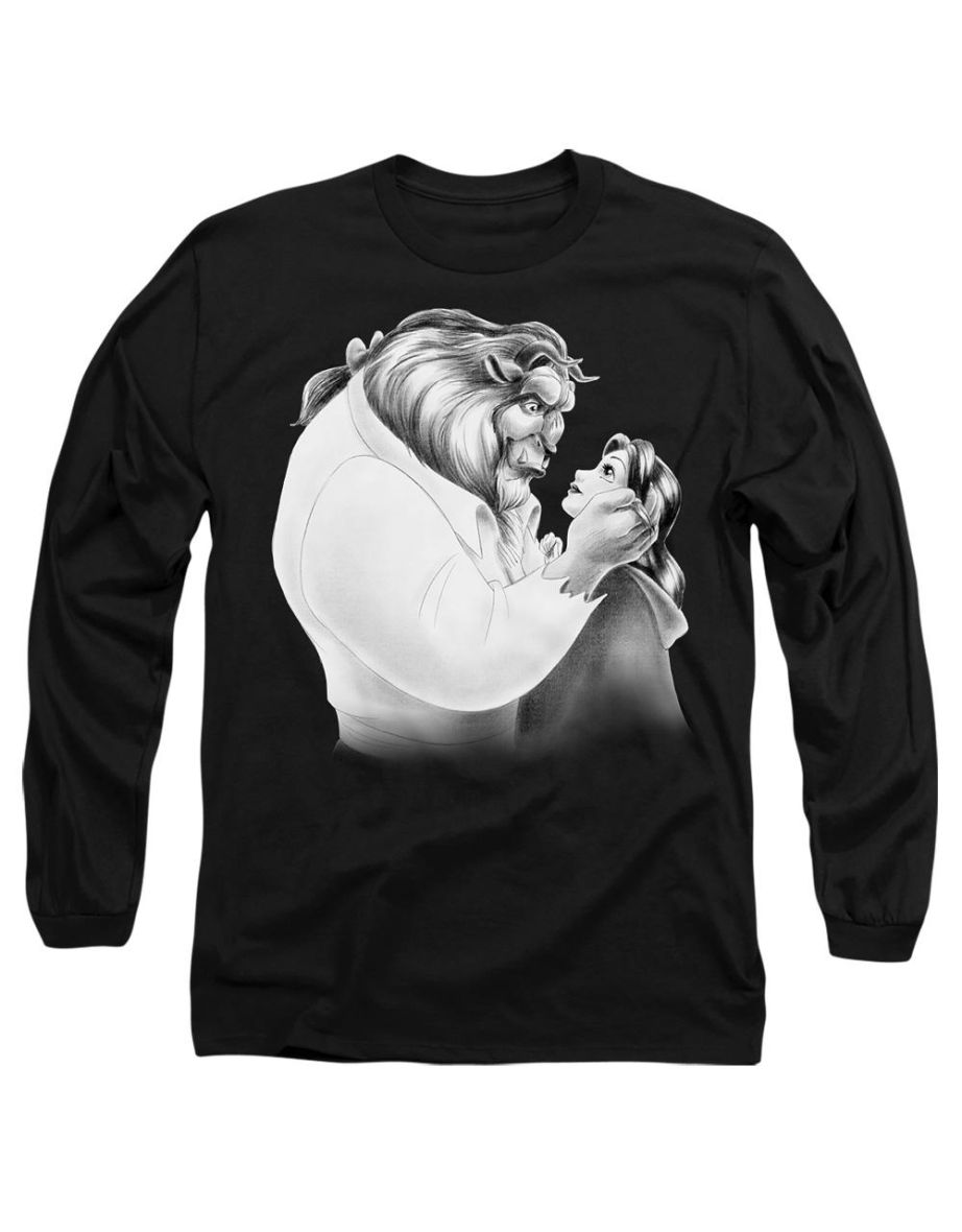 Beauty And The Beast Adult Sketch T-Shirt - Black