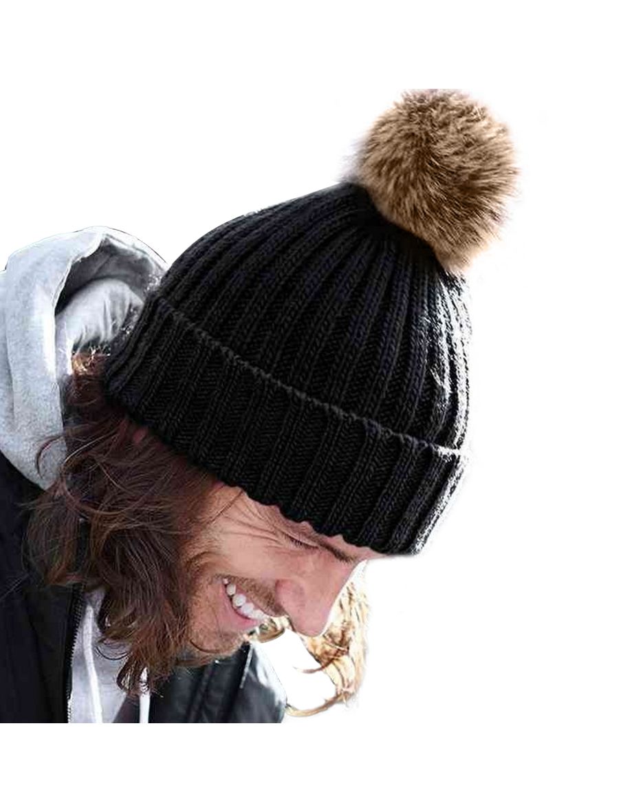 Beechfield Unisex Cuffed Design Winter Hat - Black - 1