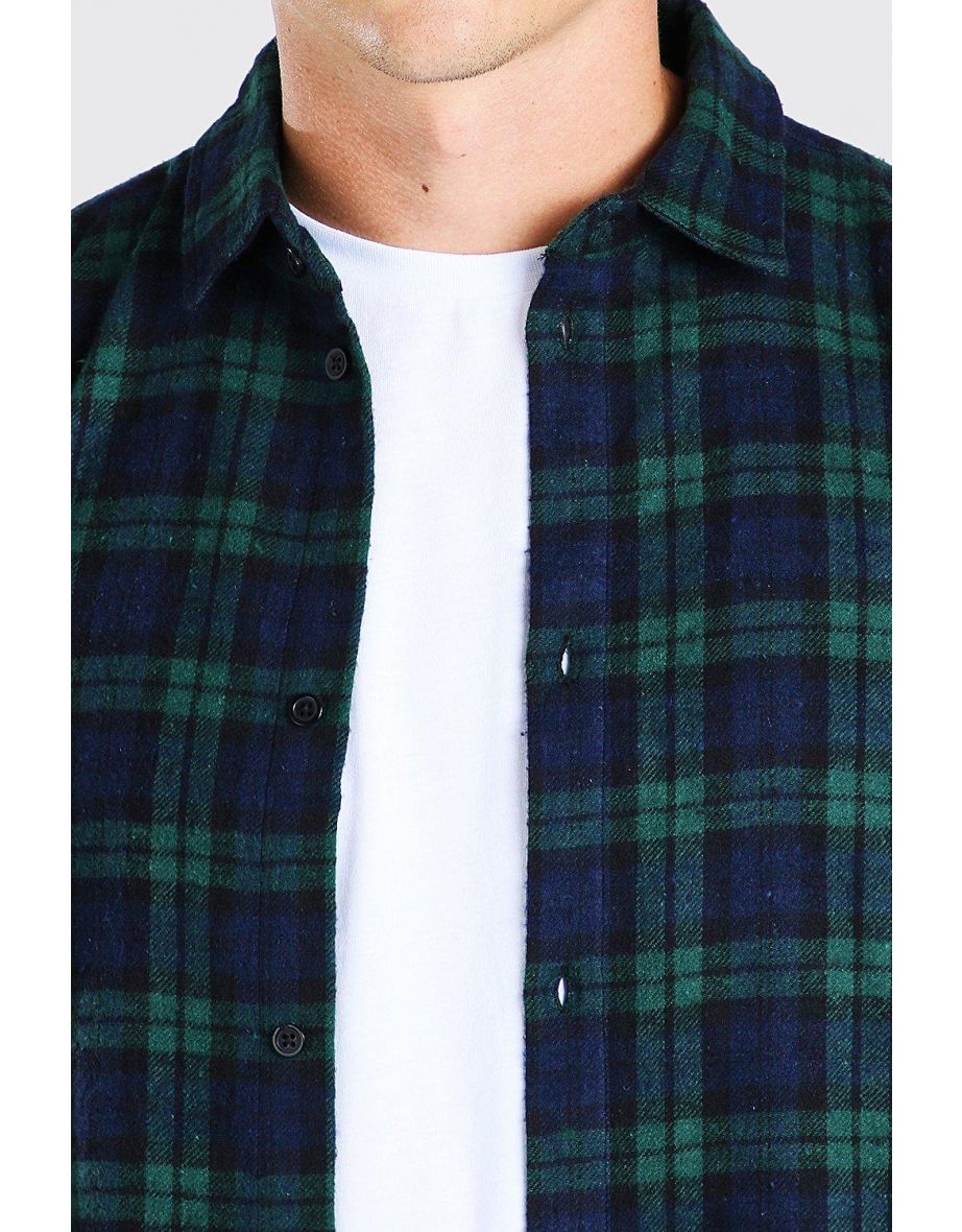 Longline check shirt mens hotsell