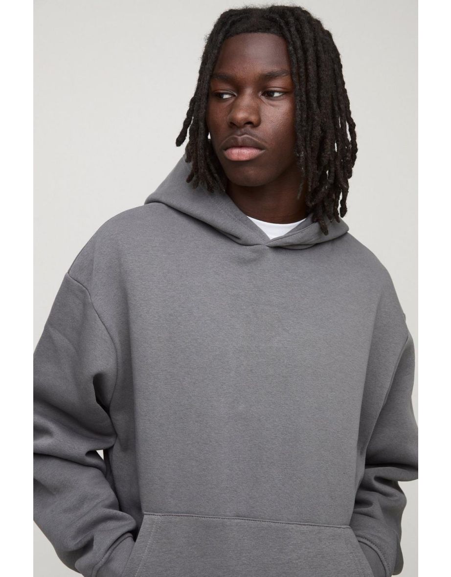 330GSM Basic Oversized Over The Head Hoodie - charcoal