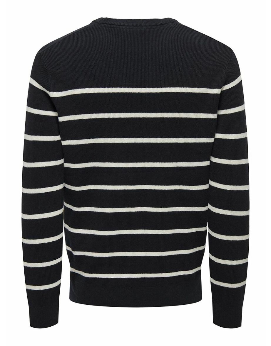 Breton Striped Jumper/Sweater in Cotton Mix and Regular Fit - 3