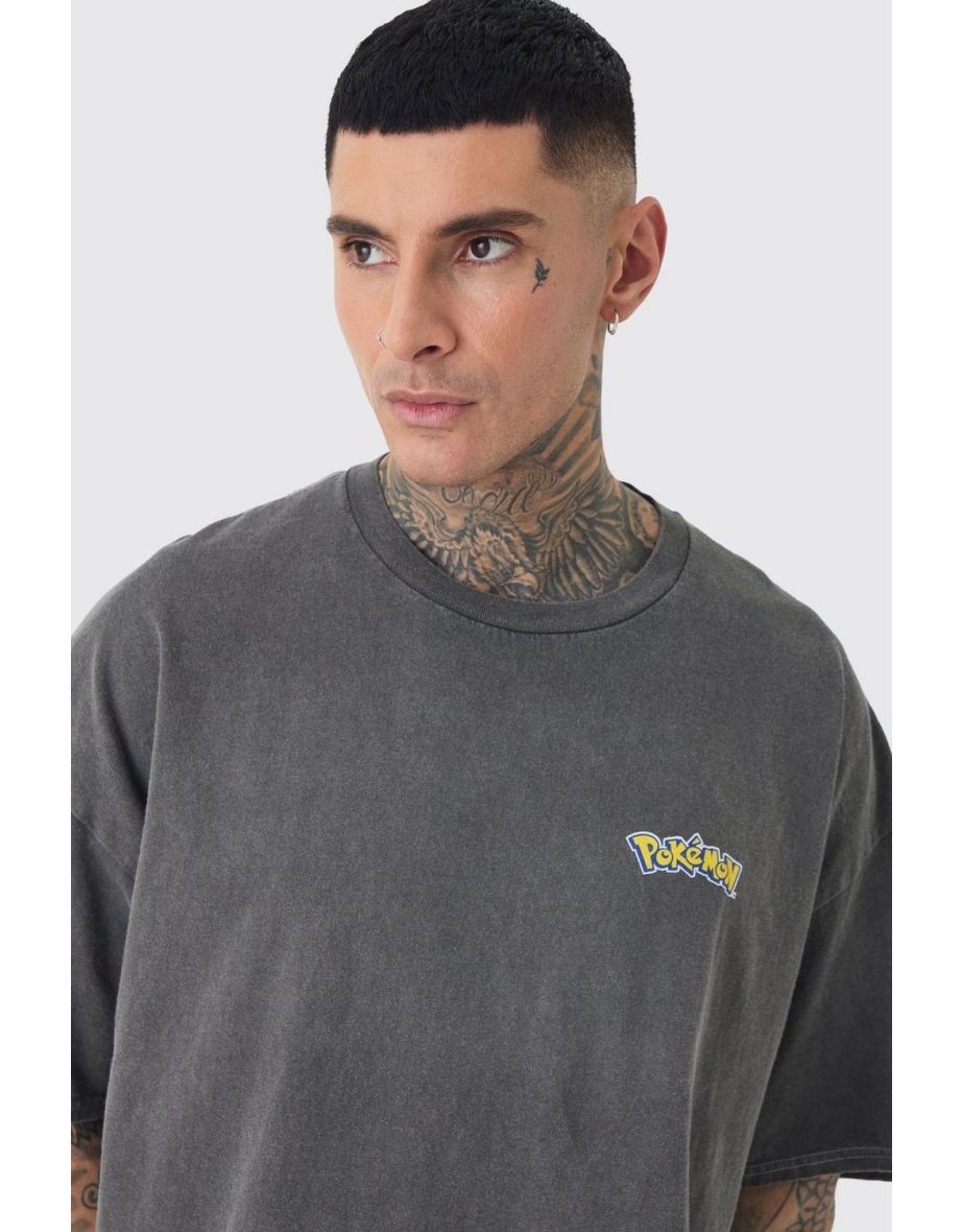 Tall Pokemon Lucario License T-shirt In Grey - grey