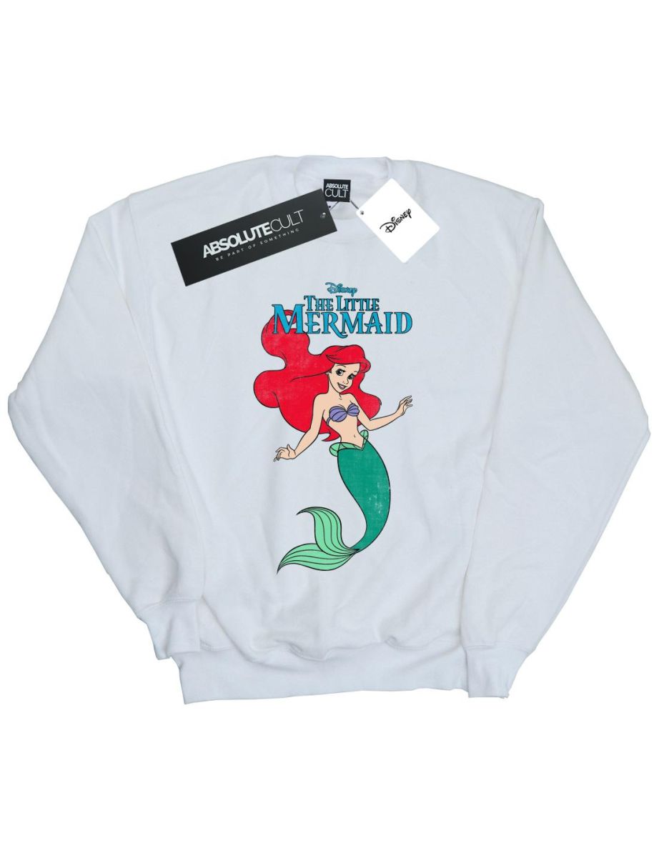 Disney Girls The Little Mermaid Line Ariel Sweatshirt - White