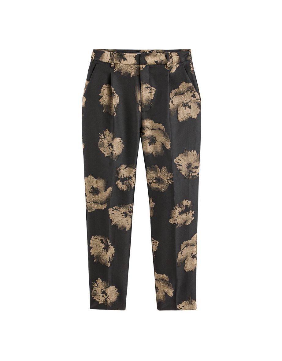 Recycled Floral Cigarette Trousers, Length 26.5" - 4