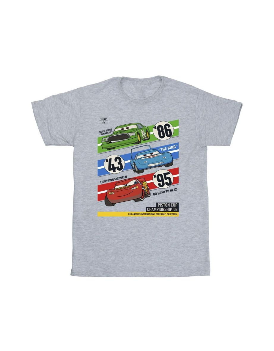 Disney Mens Cars Piston Cup Champions T-Shirt - Sports Grey