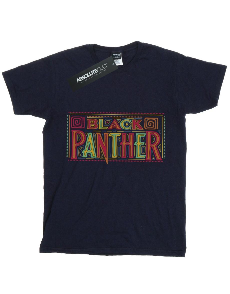 Marvel Boys Black Panther Tribal Logo T-Shirt - Navy Blue