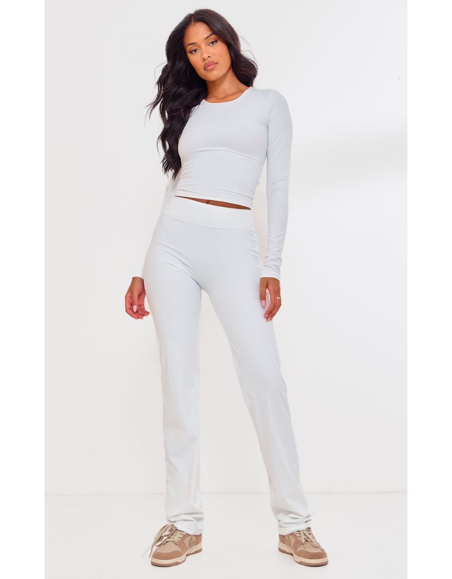 Tall White Contour Sculpt Flare Trousers