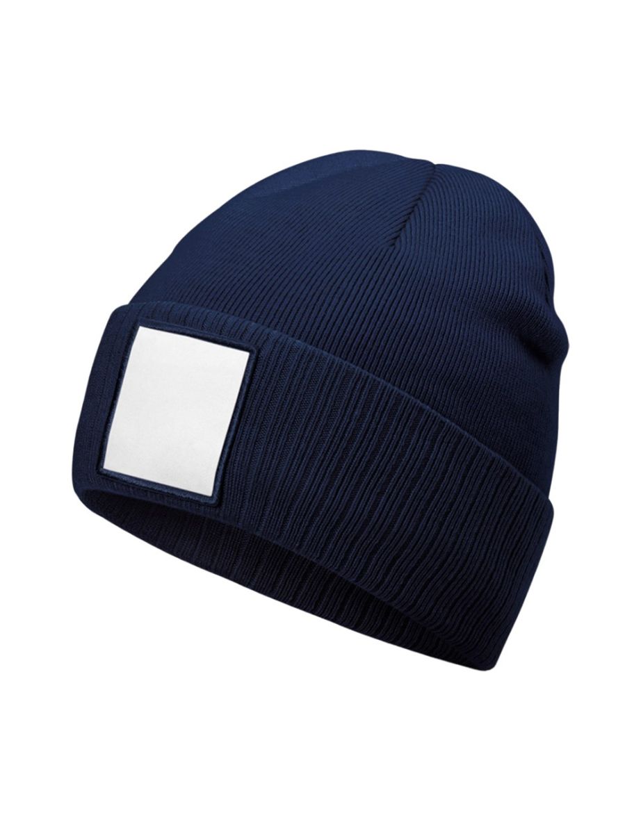 Beechfield Appliqué Patch Beanie - Oxford Navy/White - 1