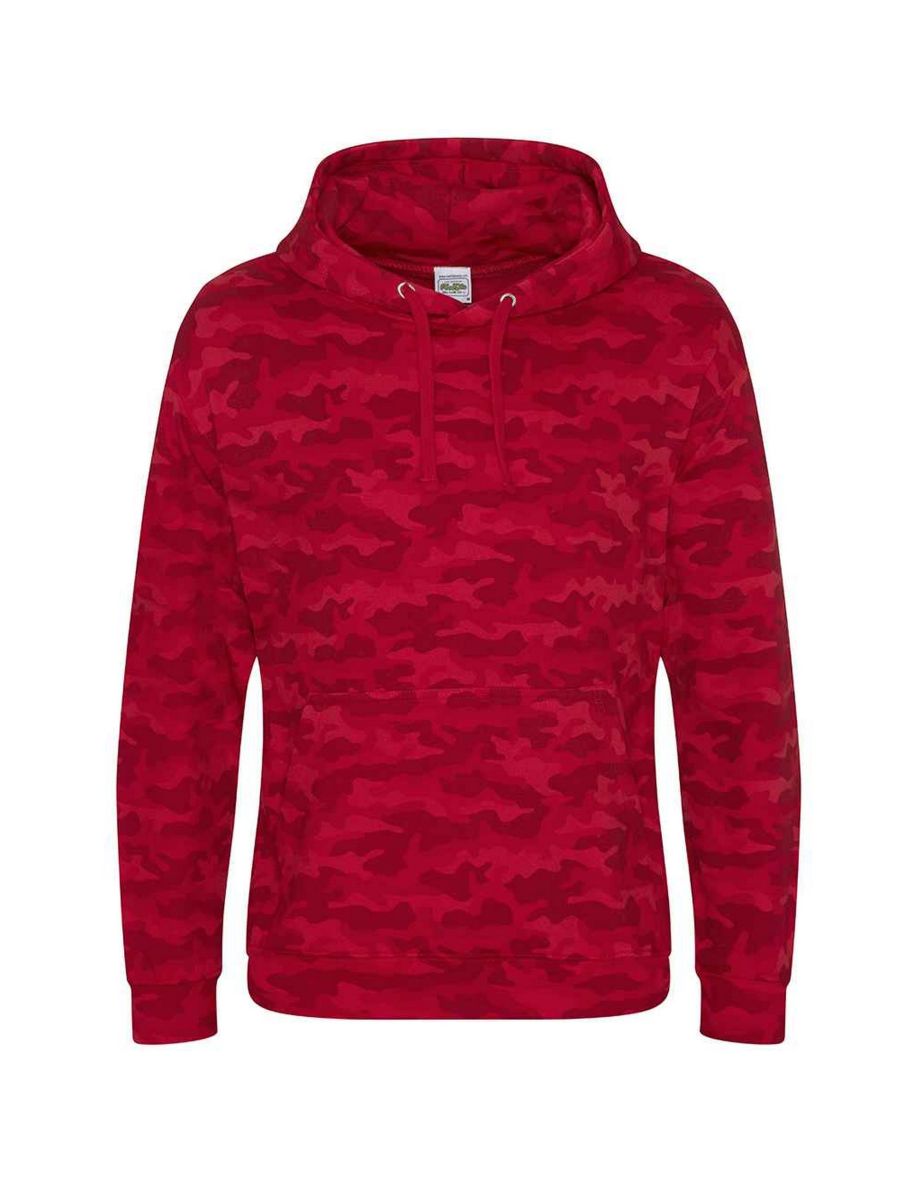 Awdis Mens Camouflage Hoodie - Red Camo
