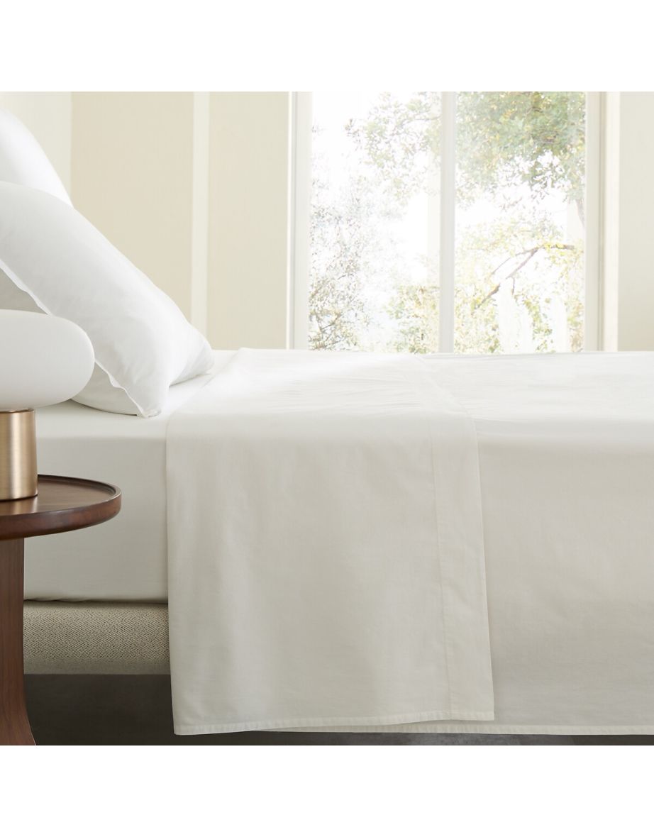 Sabbal Washed Cotton Percale Flat Sheet