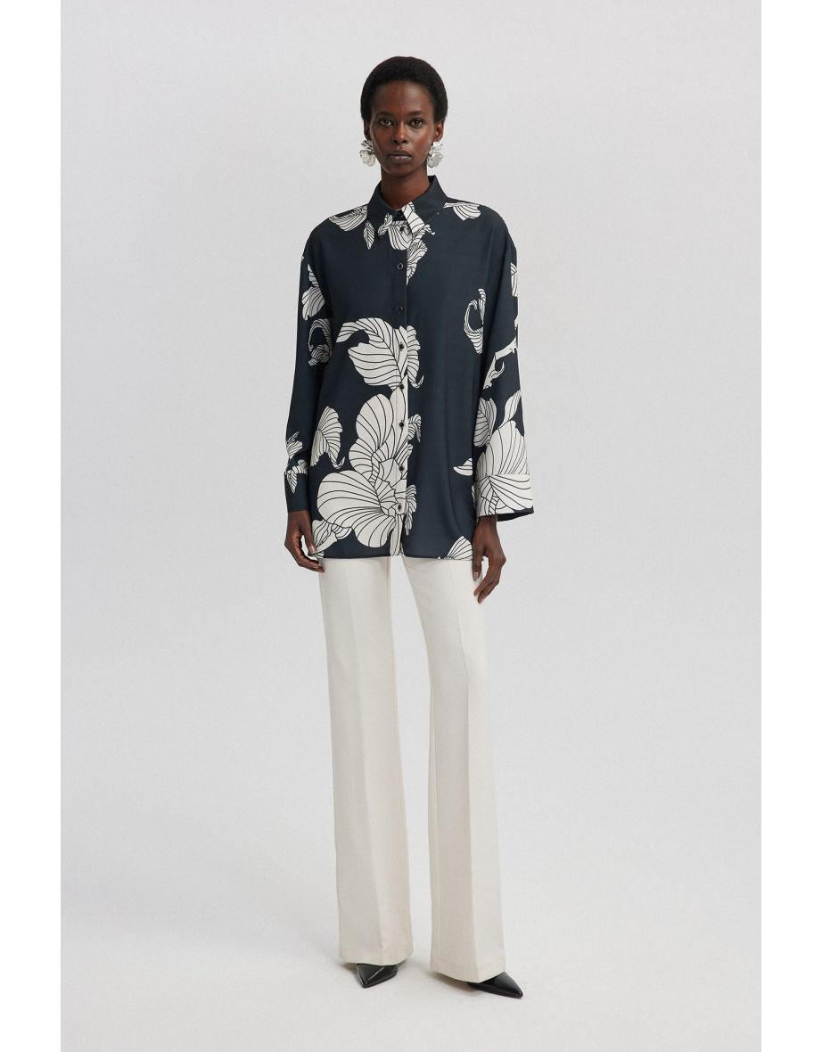 PATTERNED SATIN SHRIT