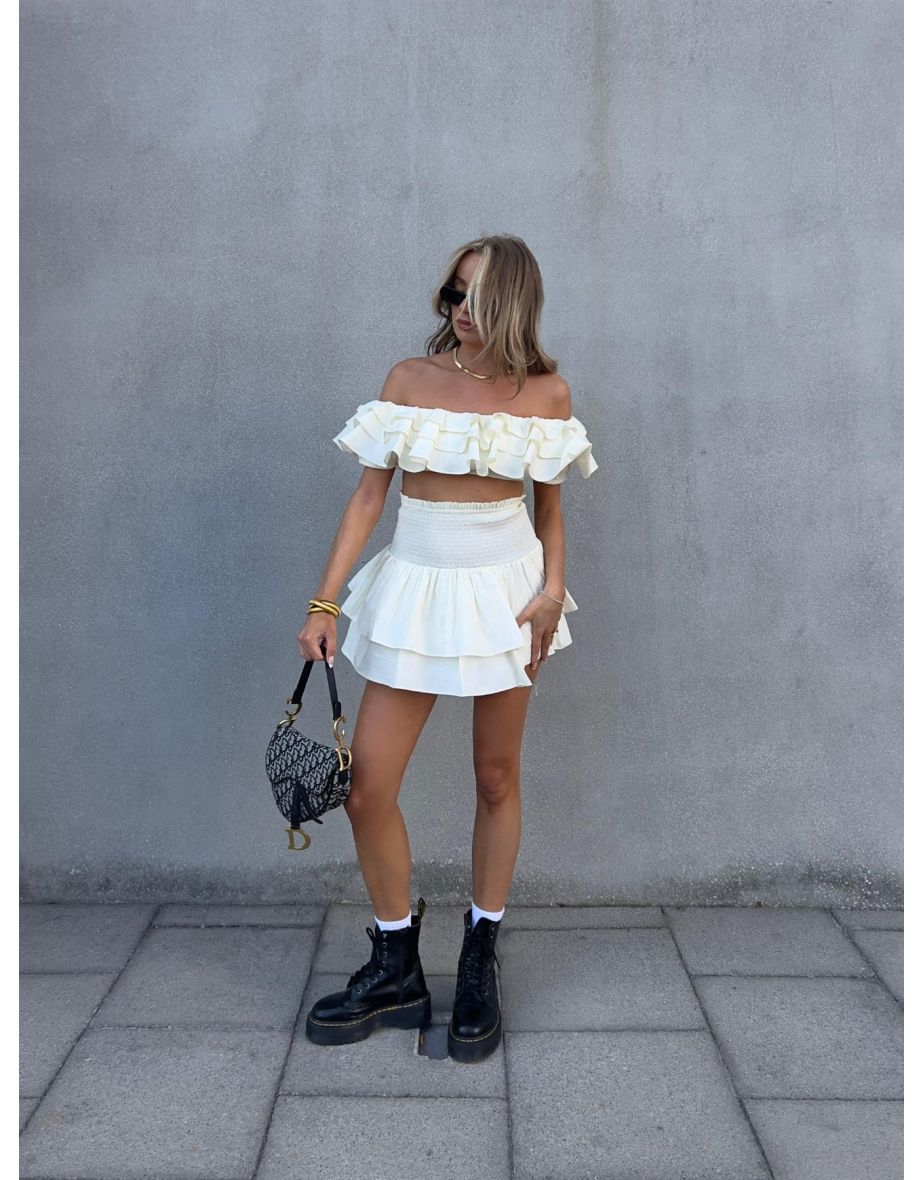 Arabella Co-ord RaRa Mini-Skirt - Cream