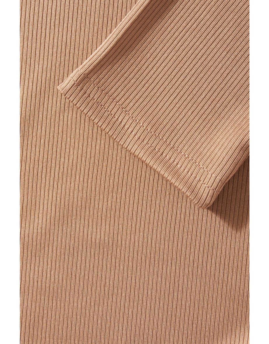 Camel Ruched Crop Top - 5