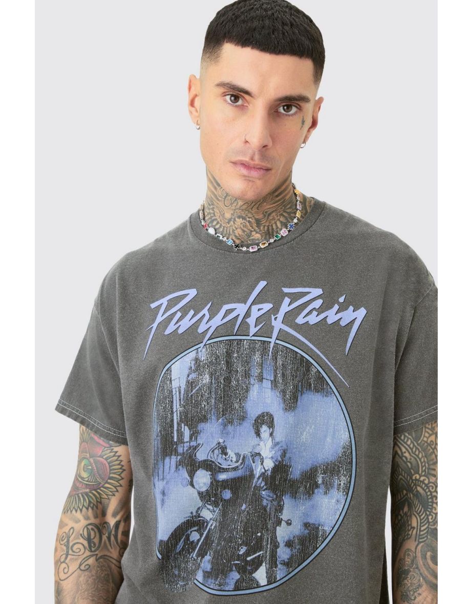 Tall Purple Rain T-shirt In Acid Wash - 2