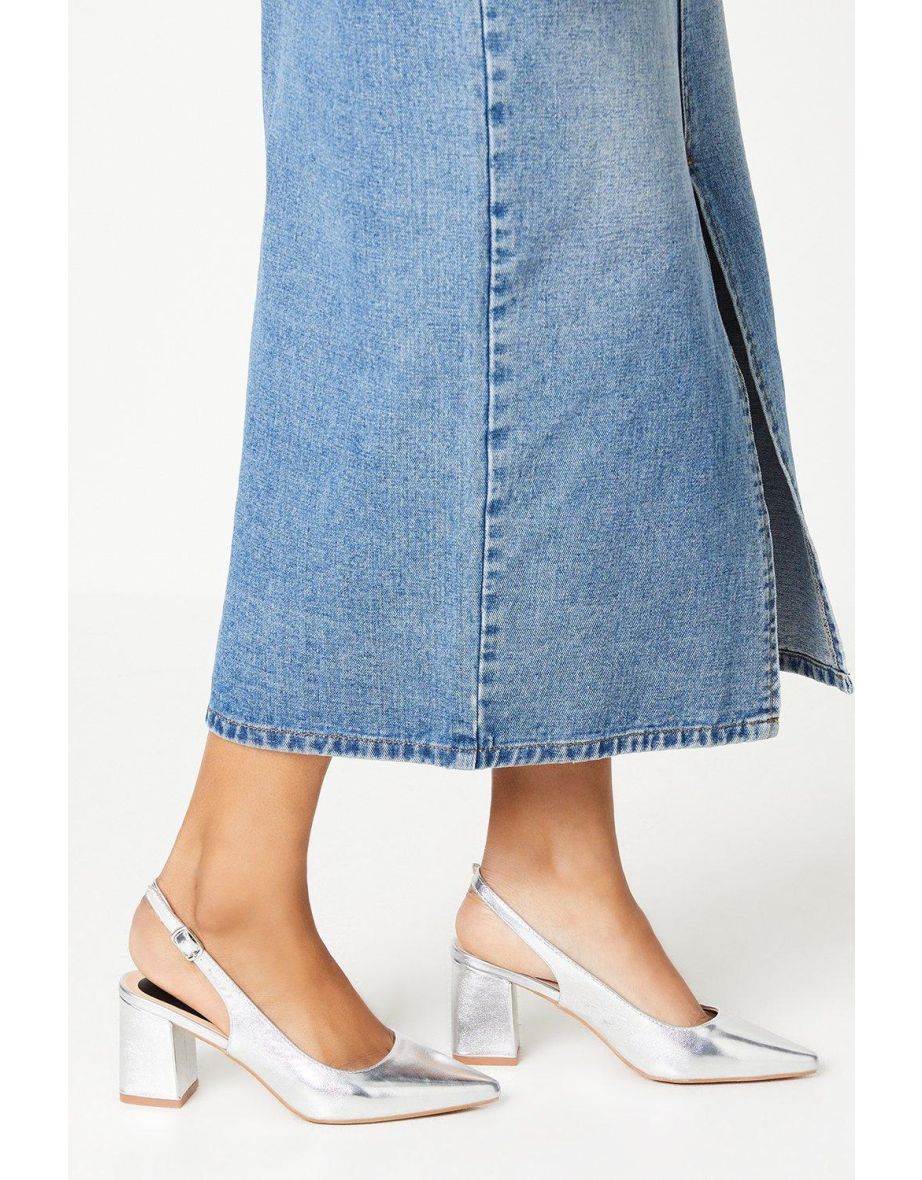 Valerie Slingback High Block Heel Court Shoes