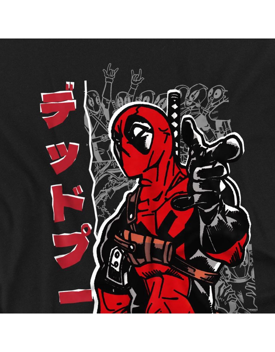 Deadpool Mens Japanese T-Shirt - Black - 3