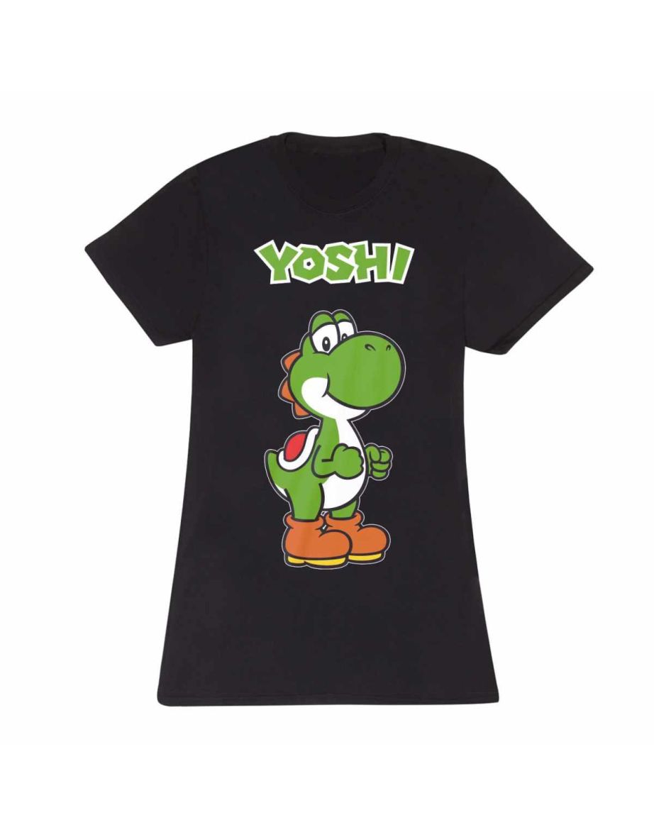 Super Mario Yoshi Fitted T-Shirt - Black