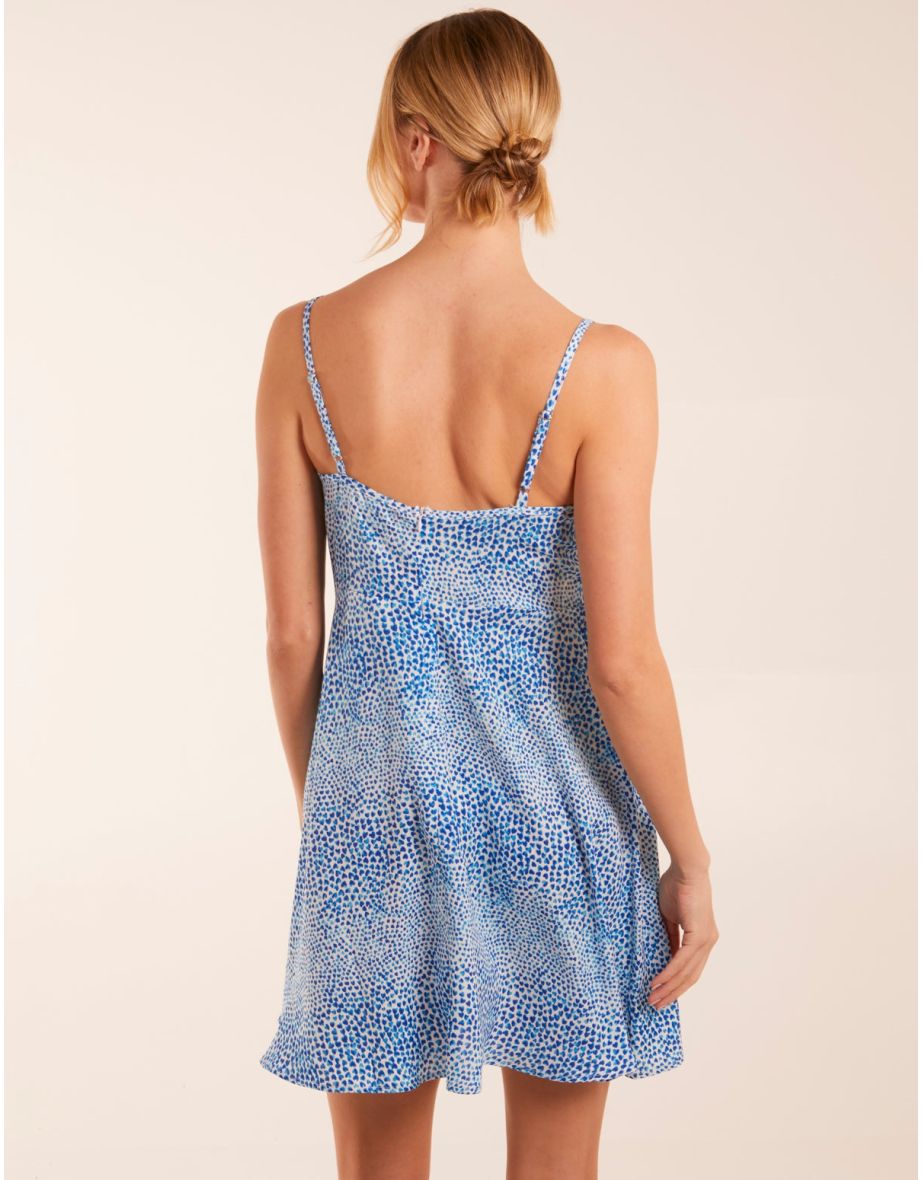 Blue Vanilla A-Line Mini Skater Dress with Ruffles - 3