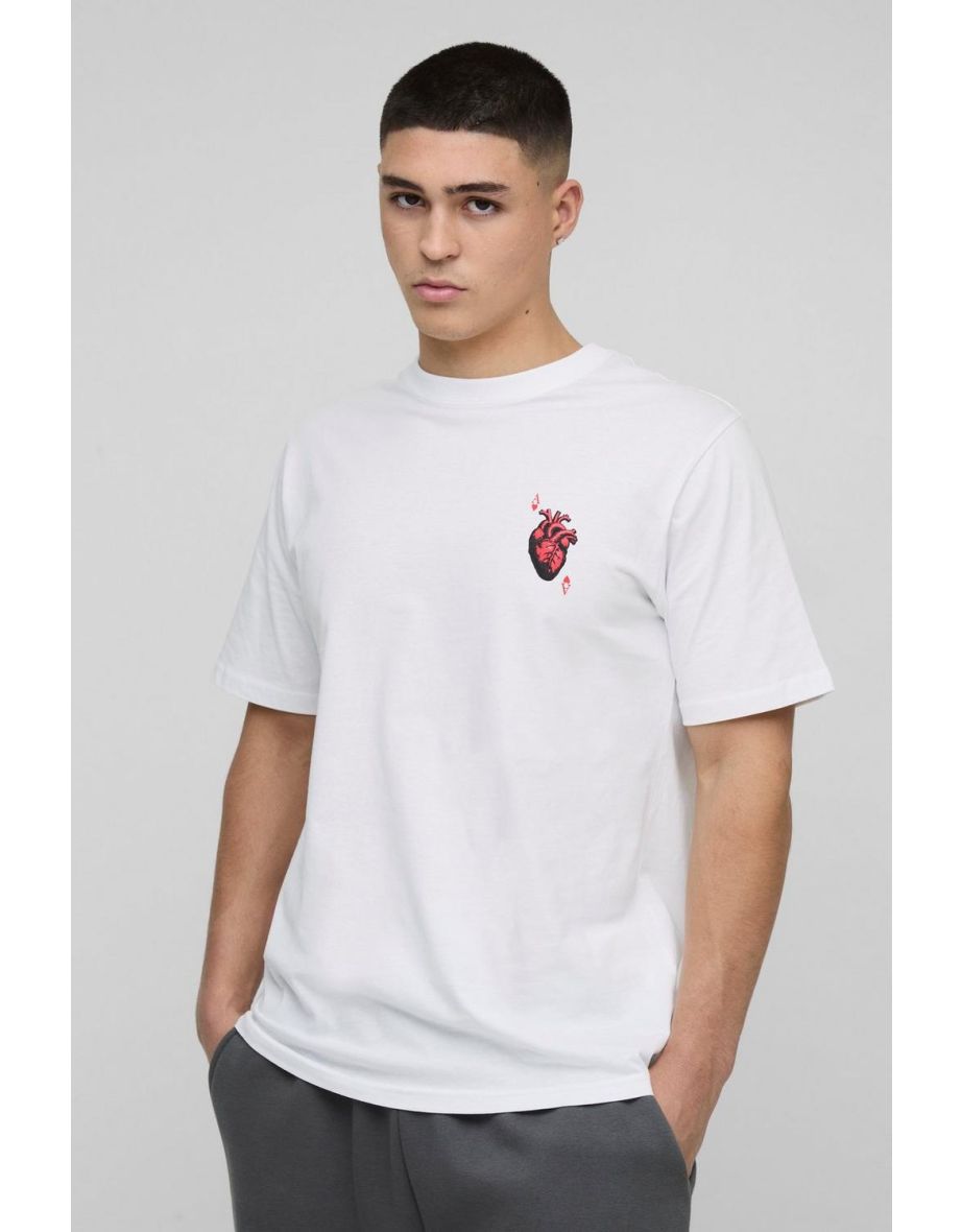 Ace Heart Print Graphic T-Shirt