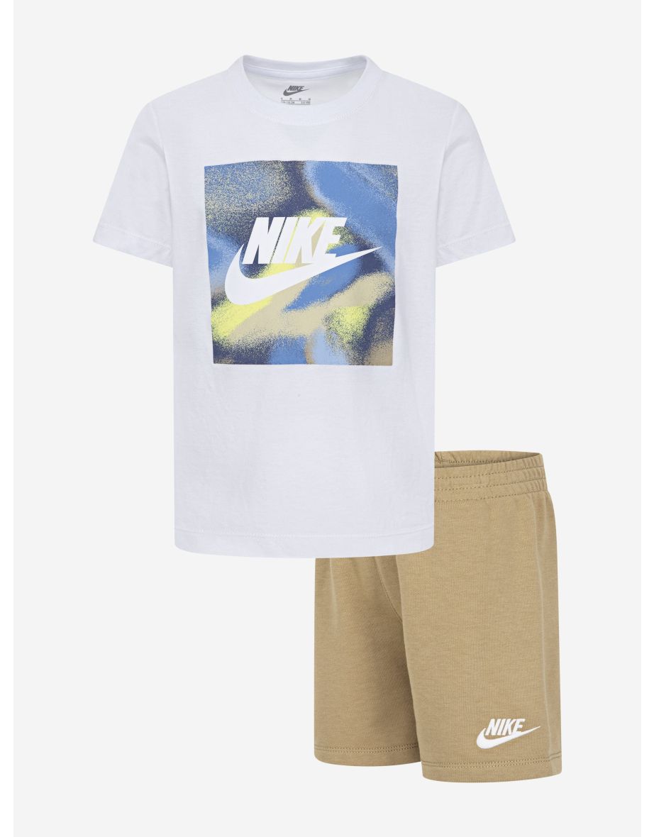 Kids Club Express T-Shirt and Shorts Set in Beige