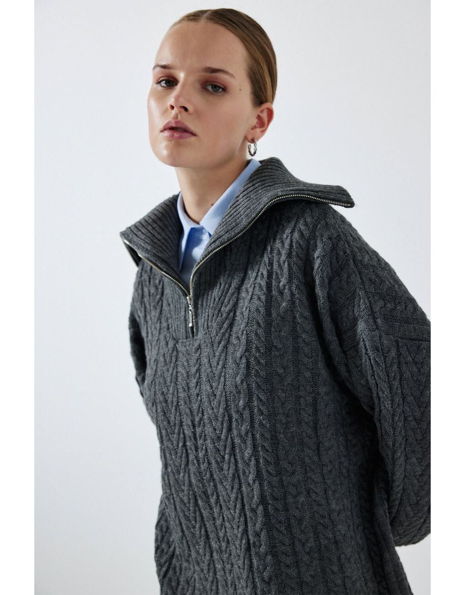 KNIT SWEATER WINIT ZIPPER - 3