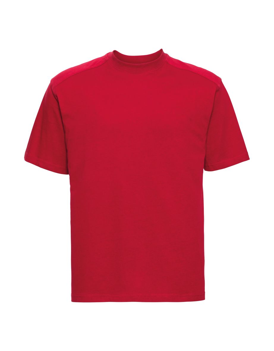 Russell Europe Mens Workwear Short Sleeve Cotton T-Shirt - Classic Red