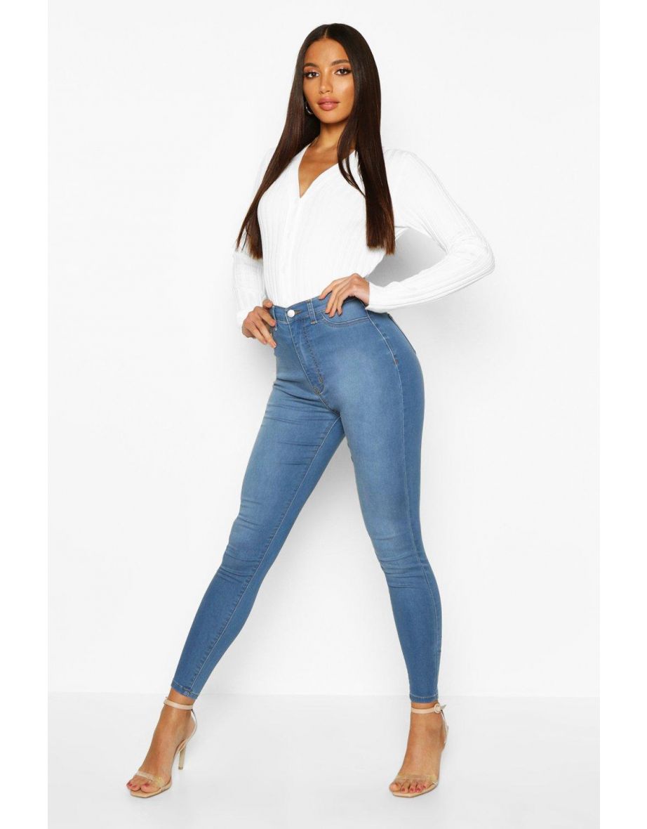 Butt Shaper High Rise Stretch Skinny Jean - black - 3