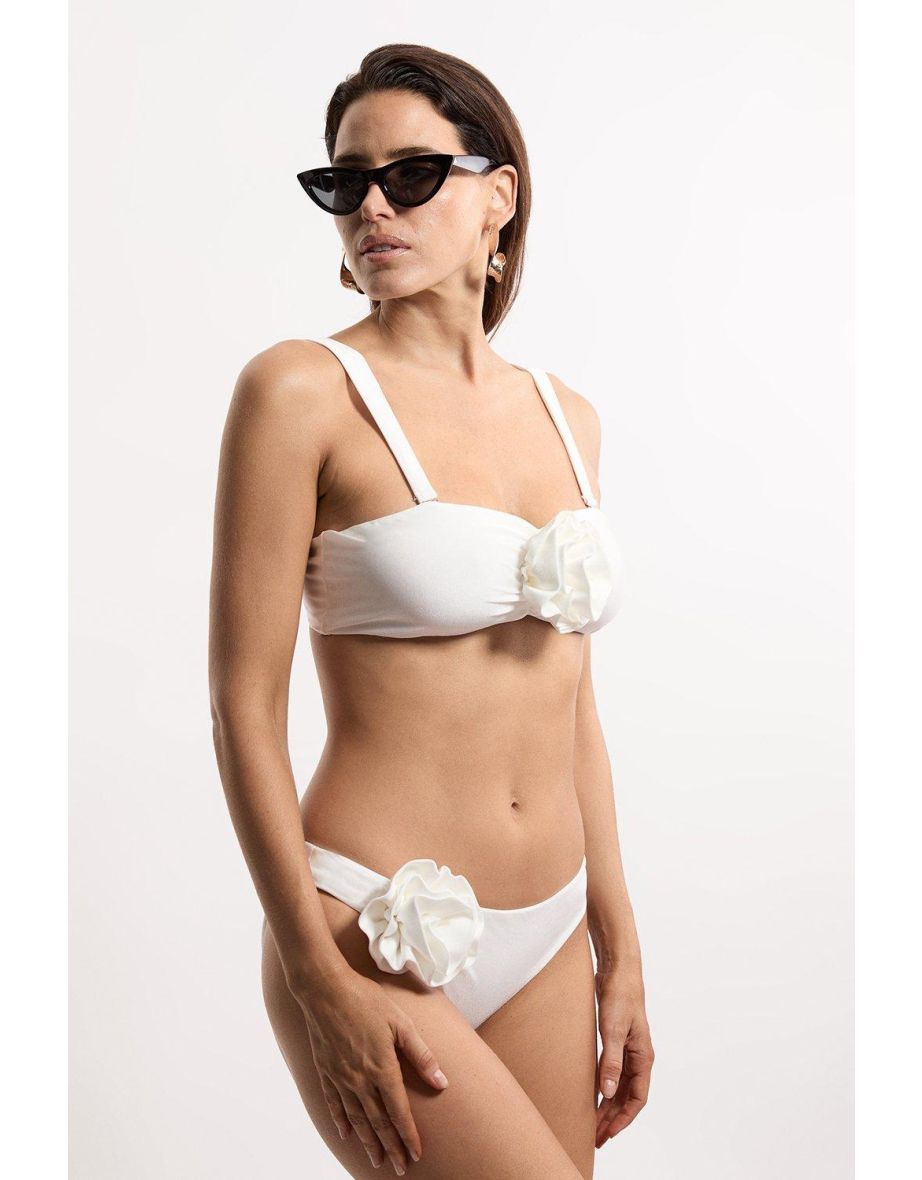 Rosette Detail Cheeky Bikini Bottoms