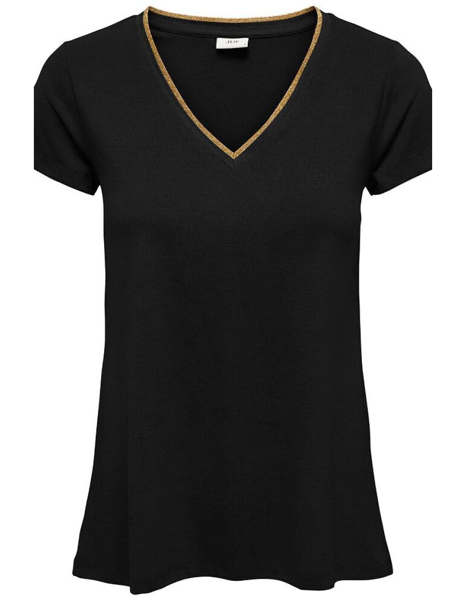Short Sleeve T-Shirt with Metallic Edging