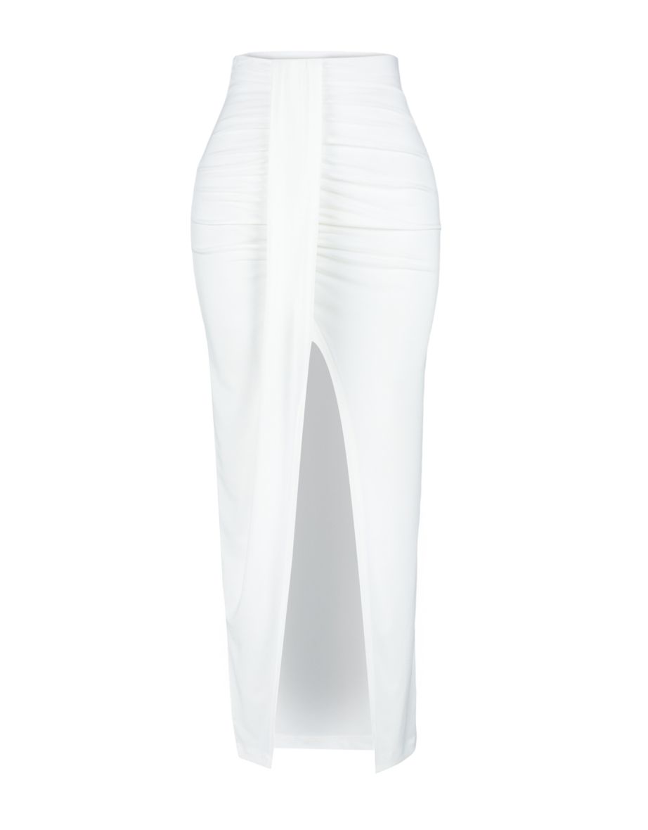 Ecru*St Plain Maxi Knit 97% Polyester,3% Elastane Skirt - 7