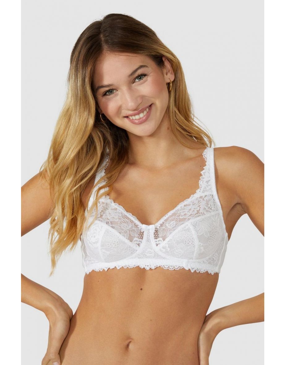 Diana Lace Non Wire Bra A-G - white - 3