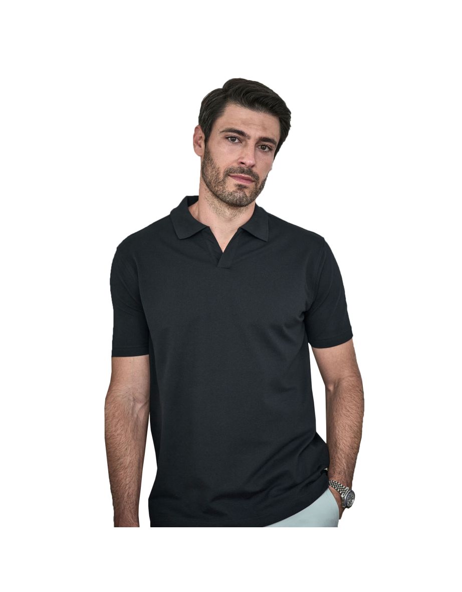 Tee Jays Mens Luxury Stretch Short Sleeve Polo Shirt (S) (Black) at   Men's Clothing store