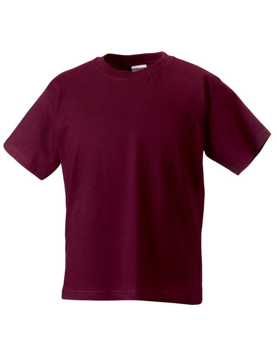 Jerzees Schoolgear Childrens Classic Plain T-Shirt (Pack of 2) - Burgundy