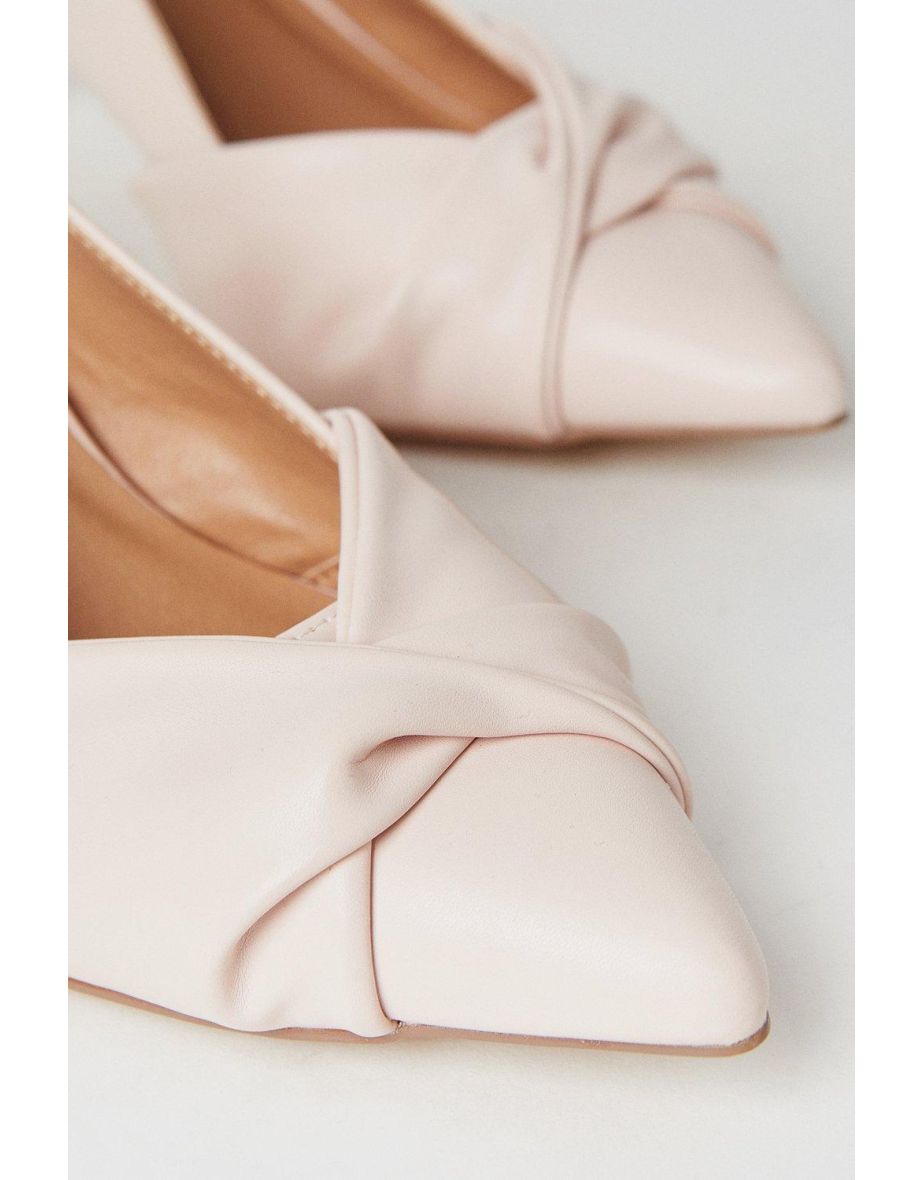 Delish Twist Front Slingback Pointed Court Shoes - 2