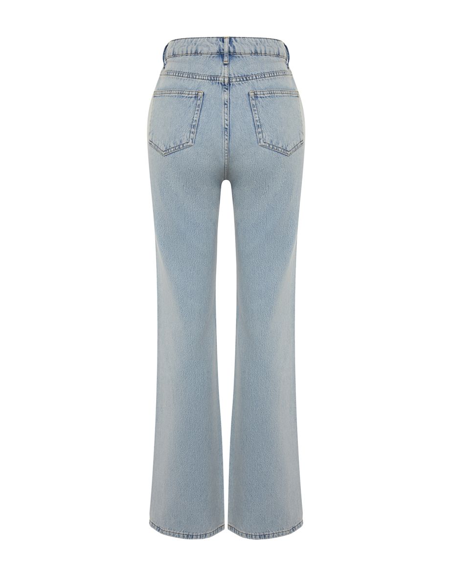 Light Blue High Waist Wide Leg Jeans - 7