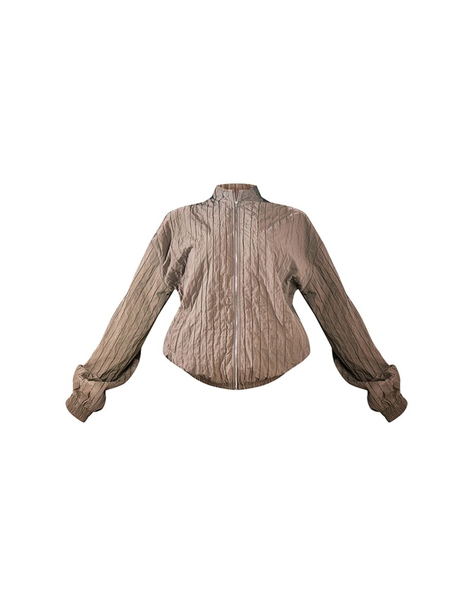 Charcoal Nylon Zip Front Jacket - 4