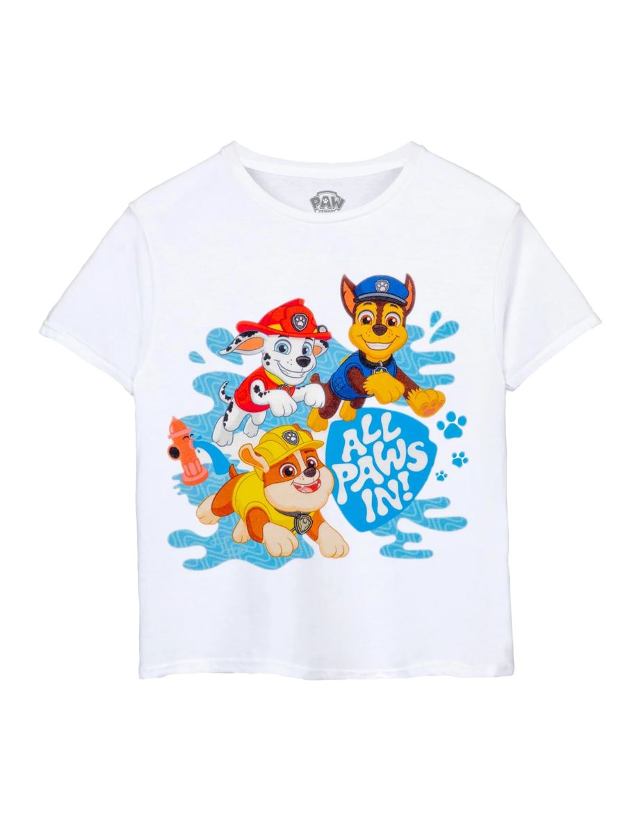Paw Patrol Childrens/Kids All Paws In! T-Shirt - White/Multicoloured