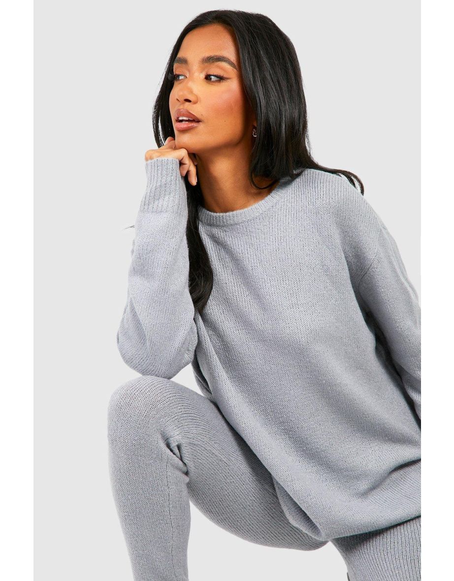 Petite Soft Knit Tracksuit - grey - 3