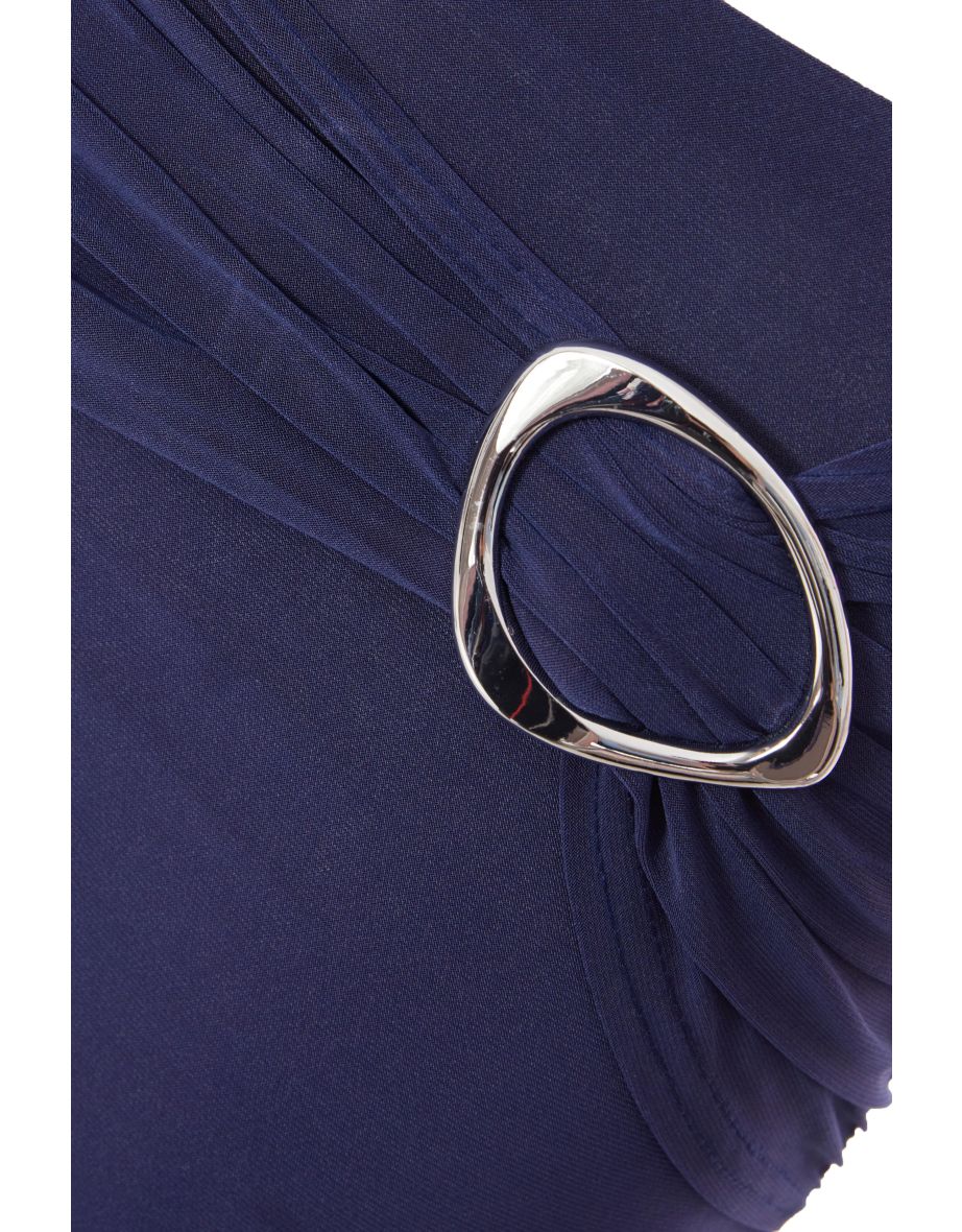 Indigo Buckle Detail Maxi Skirt - 5