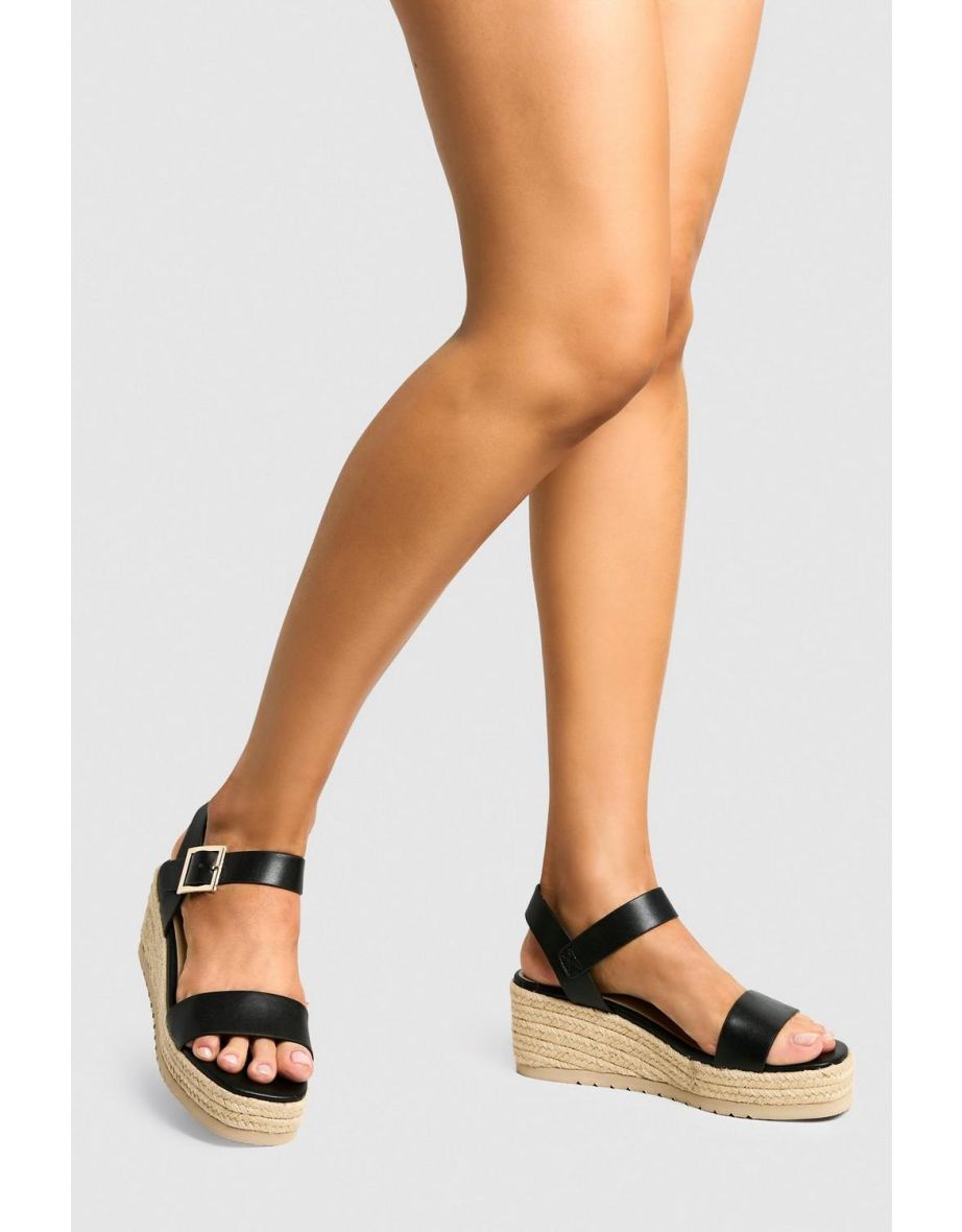 2 Part Espadrille Low Wedges