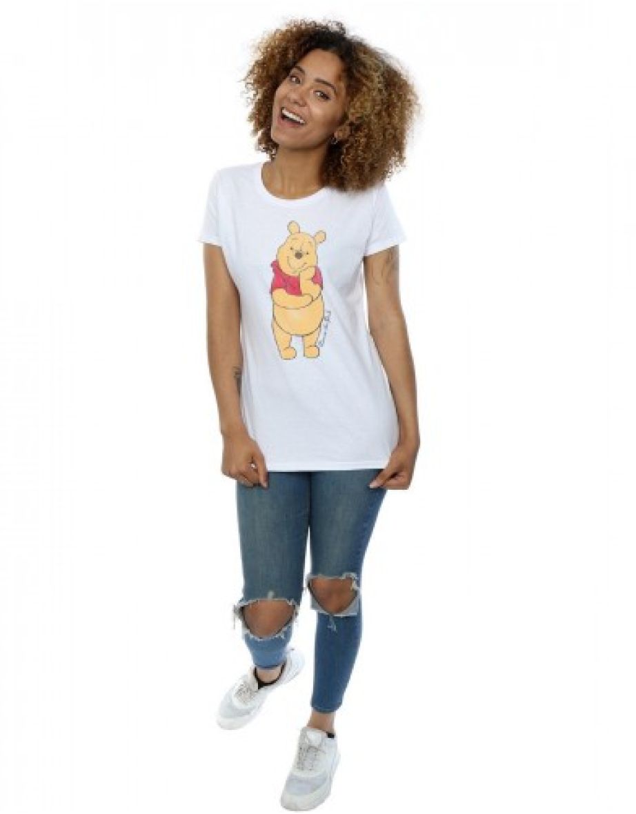 Winnie the Pooh Womens/Ladies Character Heather T-Shirt - White - 3