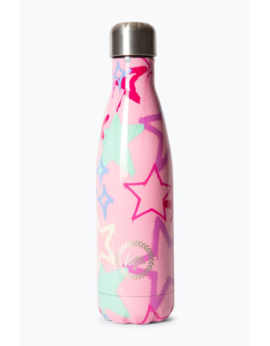 HYPE UNISEX BLACK GRAFFITI STARS WATER BOTTLE