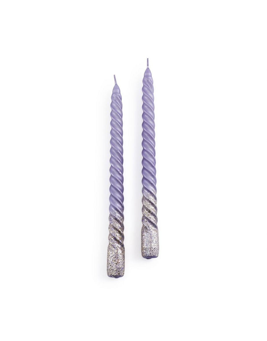 Set of 2 Caspar Glitter Twist Candles