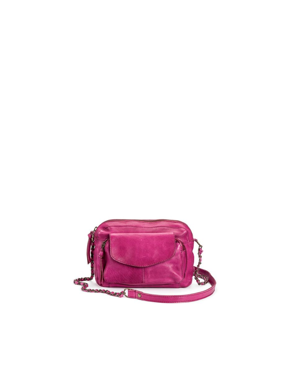 Naina Mini Leather Shoulder Bag with Chain Strap
