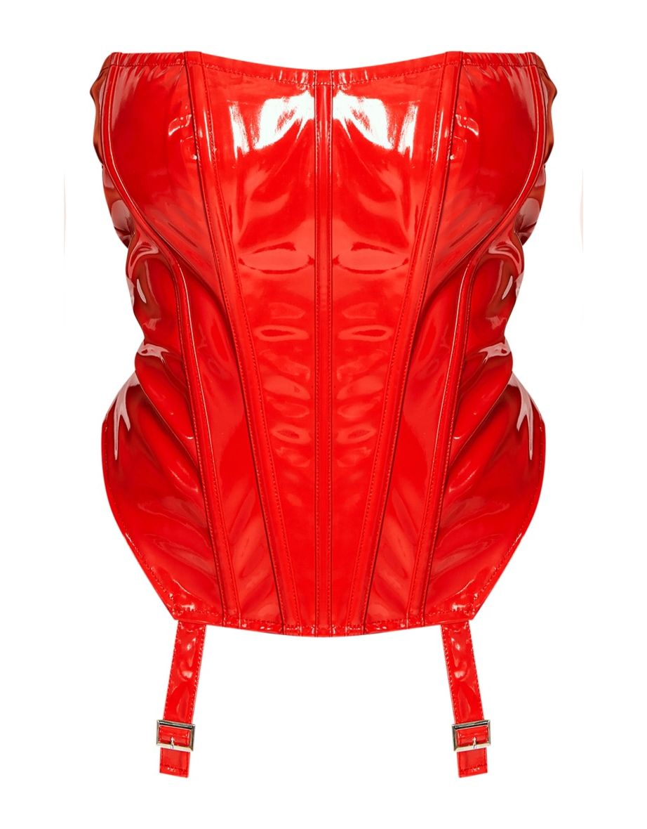 Shape Red Vinyl Corset - 4