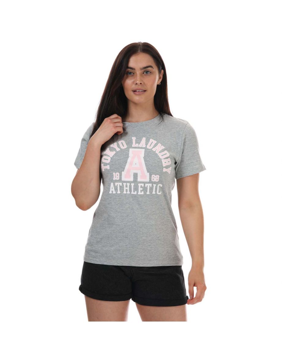 Women's Tokyo Laundry Athletic T-Shirt in Grey