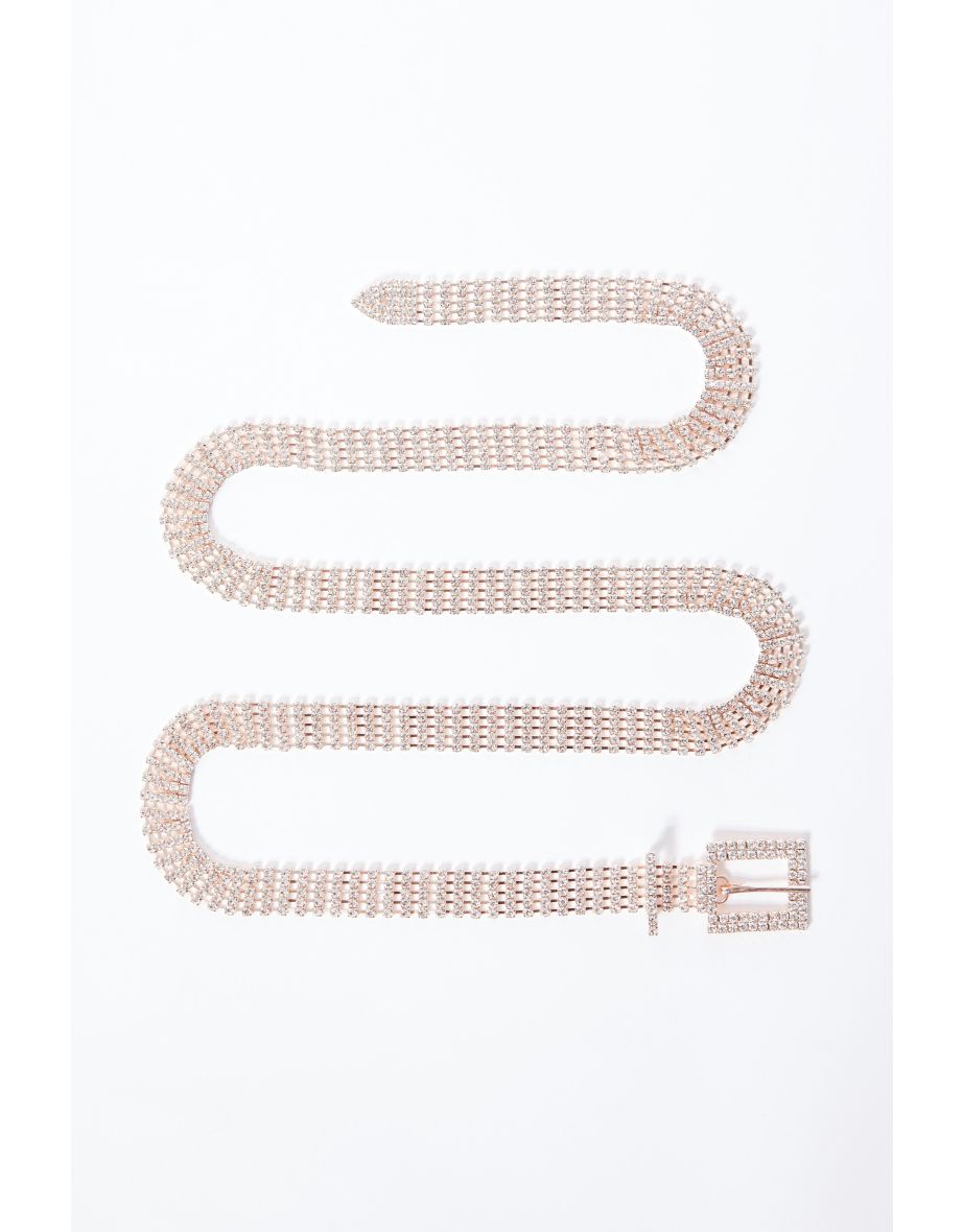 Rose gold clearance diamante belt