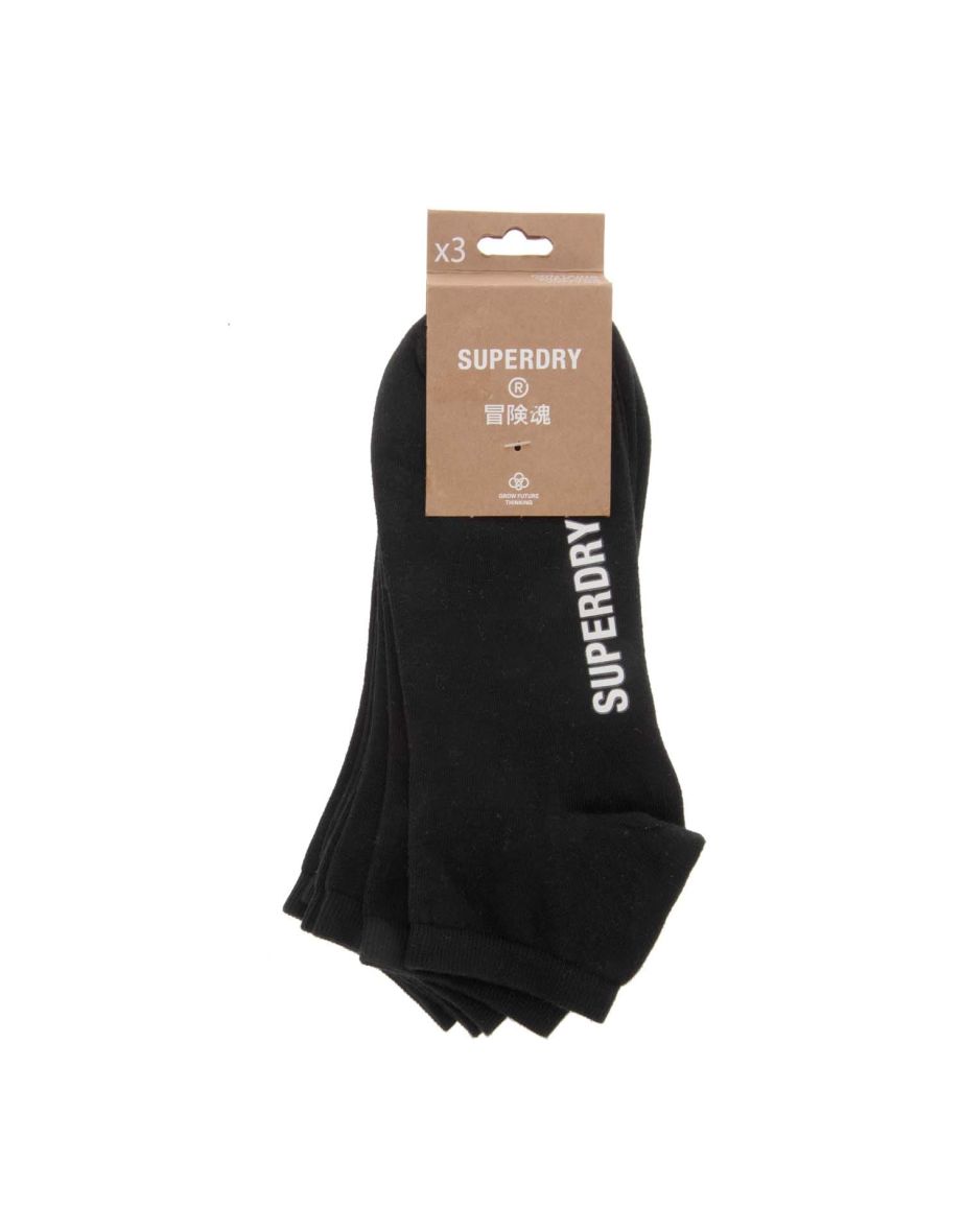 Men's Superdry 3 Pack of Trainer Socks in Black